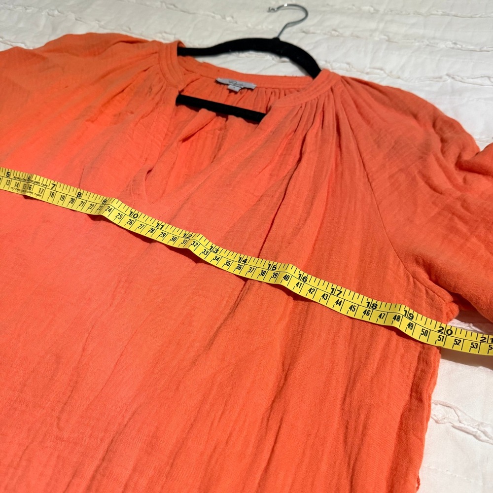 Rails Noelle Dress Women Small Orange Gauze Organic Cotton Tiered Mini Belted - Picture 12 of 13